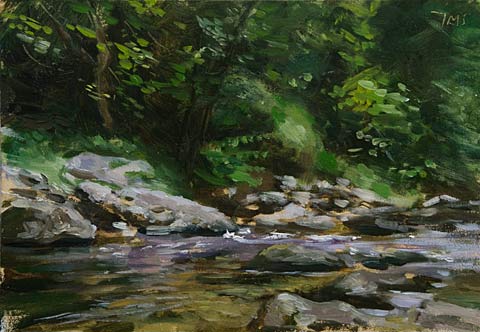 daily painting titled A River in Asturias
