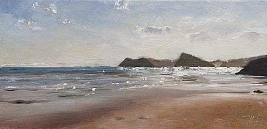 daily painting titled Morning, Borizu Beach