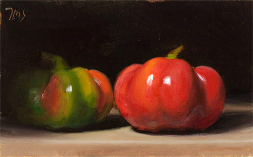 daily painting titled Two Peppers