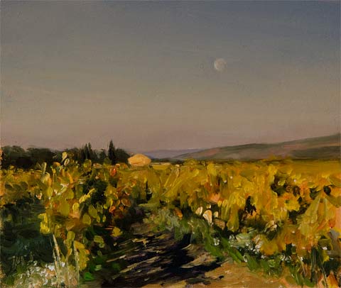 daily painting titled Moon and Vines
