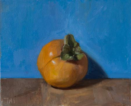 daily painting titled Persimmon with Blue Ground