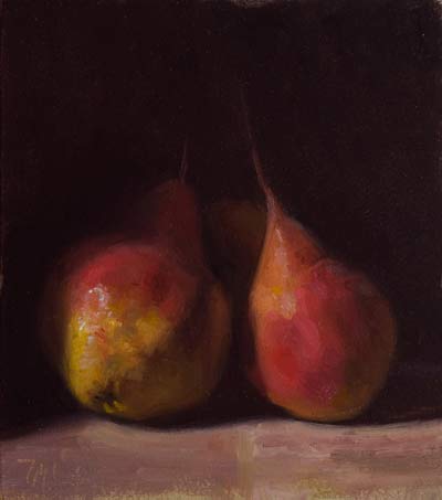 daily painting titled Three Pears