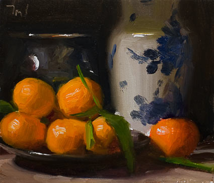 daily painting titled Still life with clementines