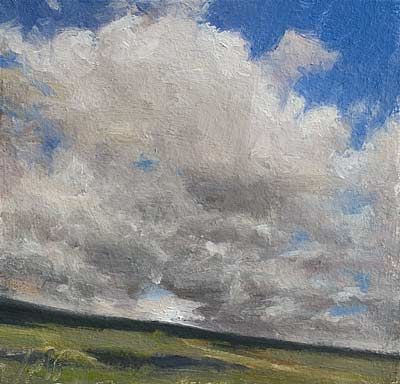 daily painting titled Clouds and shadows (view from my window)