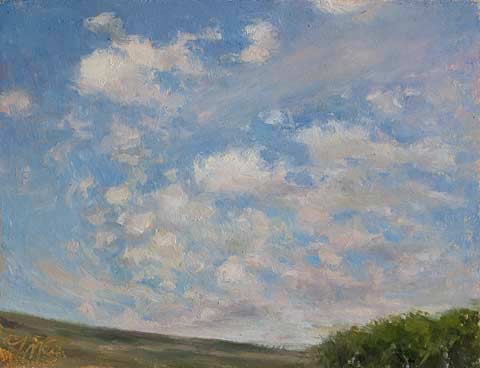 daily painting titled Clouds (a change in the weather)