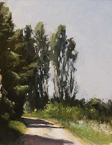daily painting titled White road