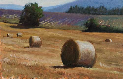 daily painting titled Hay Bales at Sault