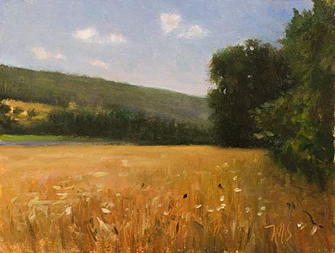 daily painting titled Barleyfield at Sault