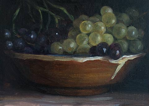 daily painting titled A bowl of grapes