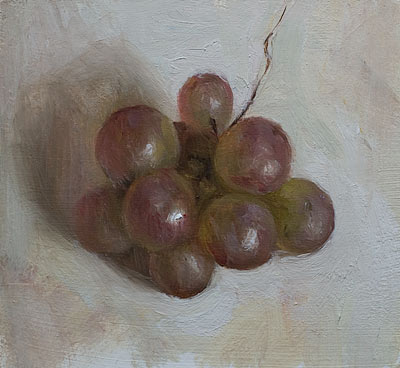 daily painting titled Raspberry grapes