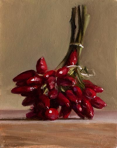 daily painting titled Hot peppers