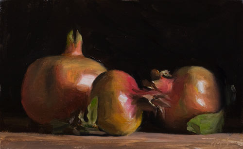 daily painting titled Pomegranates