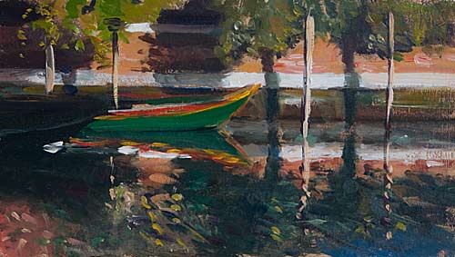 daily painting titled Autumnal reflections, Venice