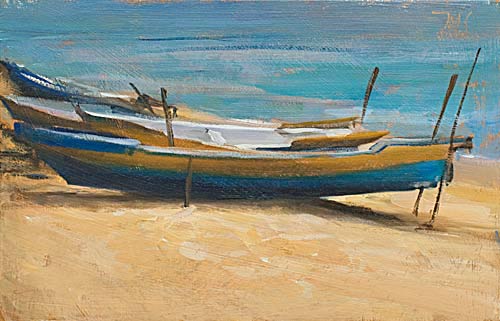 daily painting titled Fishing boats, Jungutbatu