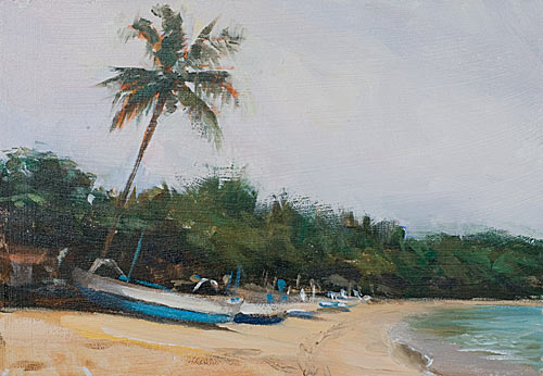 daily painting titled The beach at Padangbai