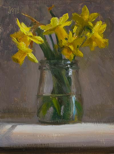 daily painting titled Daffodils in a jar