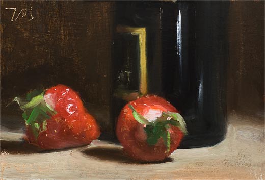 daily painting titled Strawberries and Champagne