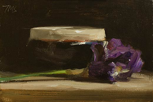 daily painting titled Iris and bowl