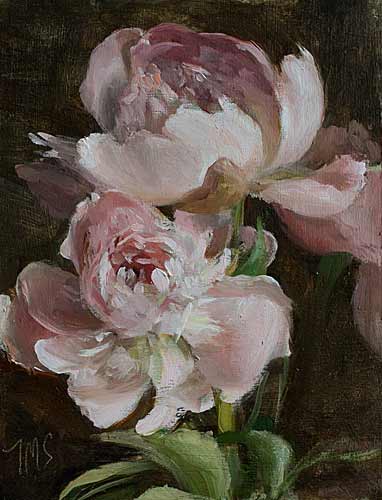 daily painting titled Market day peonies