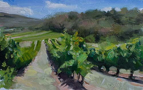 daily painting titled Vineyards at les Couguieux