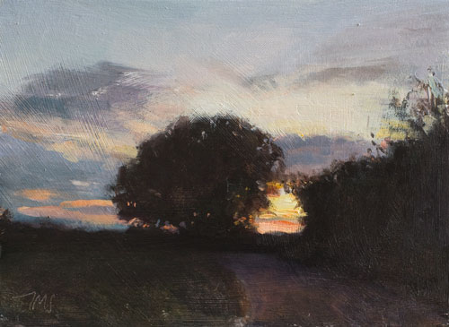 daily painting titled Evening above les Couguieux