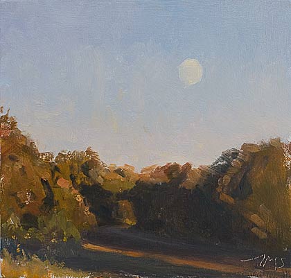 daily painting titled Moon rising, les Couguieux