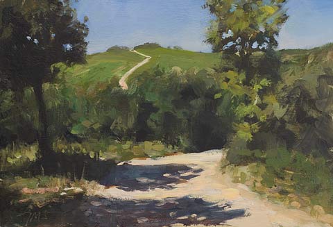 daily painting titled Chemin dans les Dentelles de Montmirail
