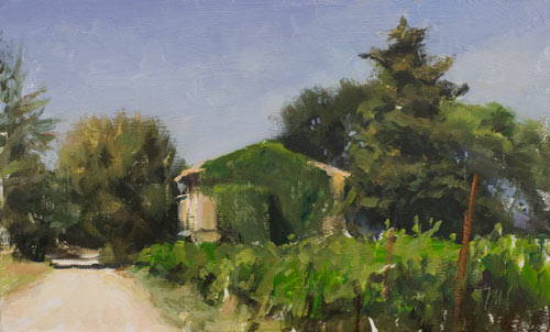 daily painting titled Vine covered house