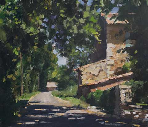 daily painting titled Road past the old mas