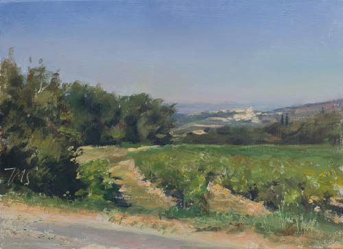 daily painting titled Crillon-le-Brave from les Baux