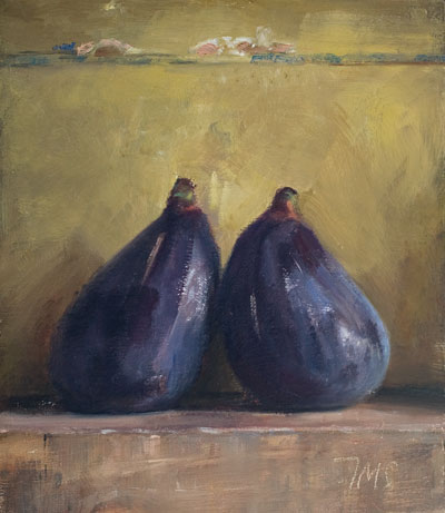 daily painting titled Two figs with yellow ground