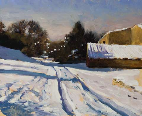 daily painting titled Les Tournillaires, winter