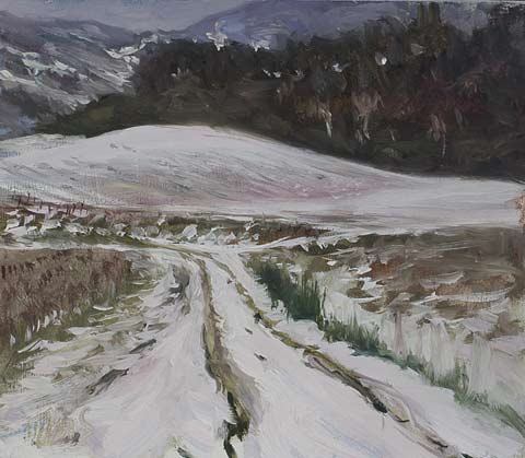 daily painting titled Winter road