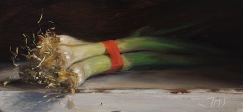 daily painting titled Spring onions