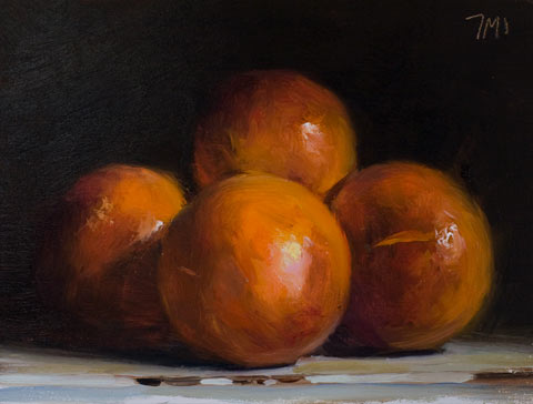 daily painting titled Five blood oranges