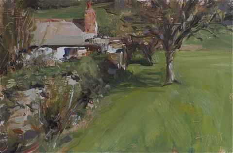 daily painting titled Devonshire cottage