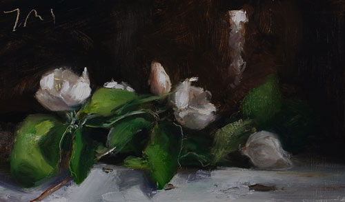 daily painting titled Quince blossom