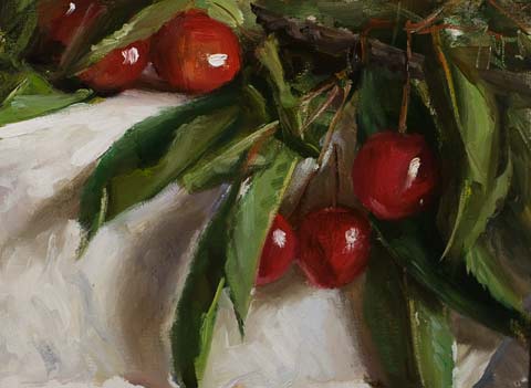 daily painting titled Wild cherries