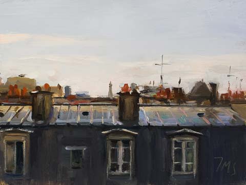 daily painting titled Paris rooftops