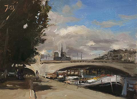 daily painting titled Banks of the Seine
