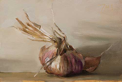 daily painting titled TÃªte d'ail (head of garlic)