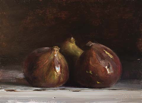 daily painting titled Three figs