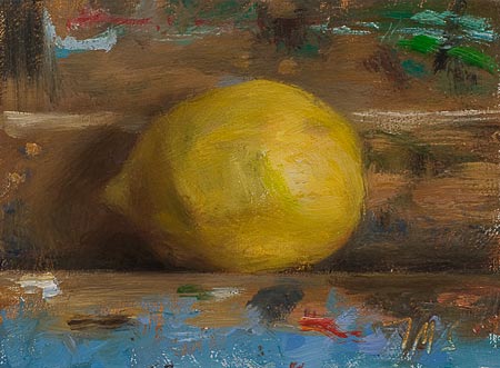 daily painting titled A lemon on my easel