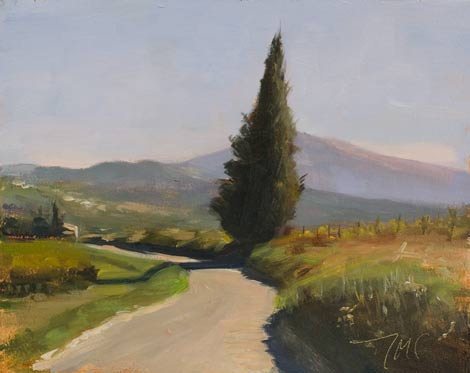 daily painting titled Mont Ventoux from Beaumes de Venise 