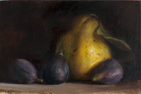 daily painting titled Quince and figs