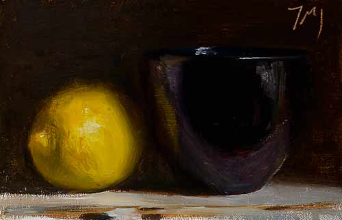 daily painting titled Lemon and bowl