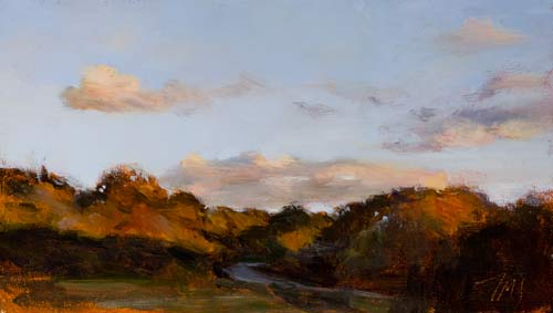 daily painting titled Late afternoon from my window