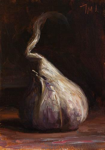 daily painting titled Head of garlic