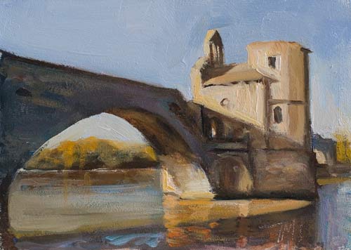 daily painting titled The bridge at Avignon