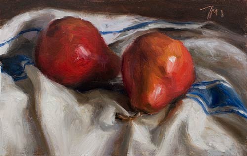 daily painting titled Red pears